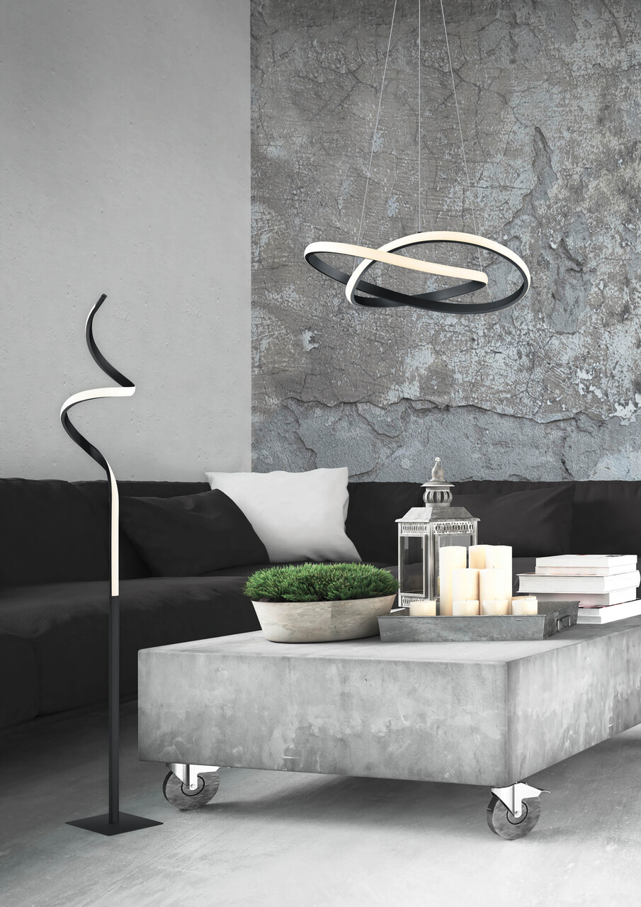 Lustra reglabila Course, RL, 60x150 cm, 27.5W, 1x SMD LED, metal, negru mat/alb - imagine 3
